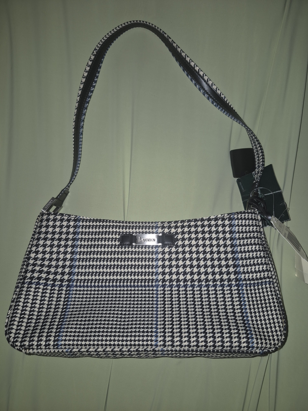 Ralph Lauren Vintage NWT Black & White Houndstooth Shoulder Bag